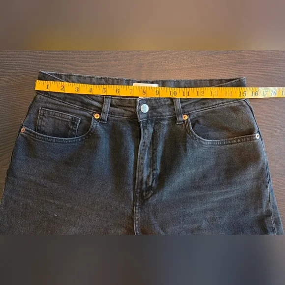 H&M ~ Denim Wide Leg Jeans ~ Washed Black ~ Sz 10 - Picture 2 of 10